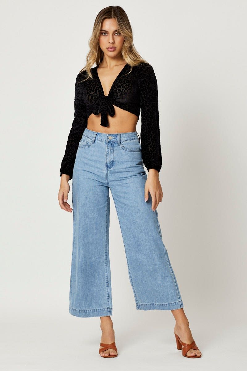 Black Crop Top Long Sleeve sold by Ally Fashion product image thumbnail 2