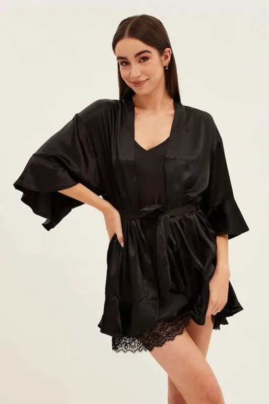 Black Satin Nightie made by Ally Fashion