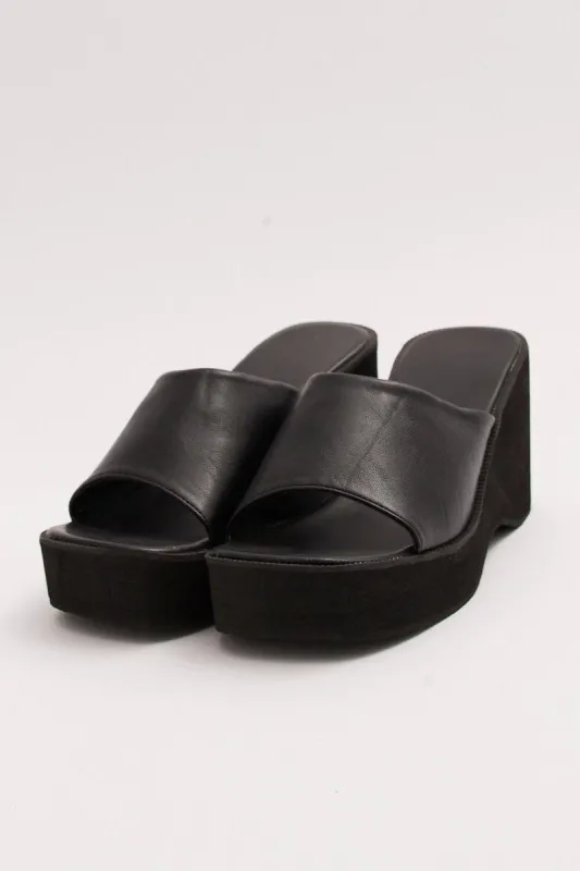 Black Square Toe Wedge Sandals sold by Ally Fashion