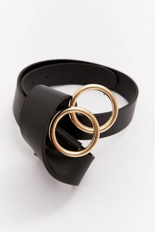 Black Double Circle Buckle Belts sold by Ally Fashion