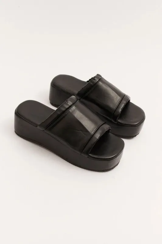 Black Flatform Sandals sold by Ally Fashion