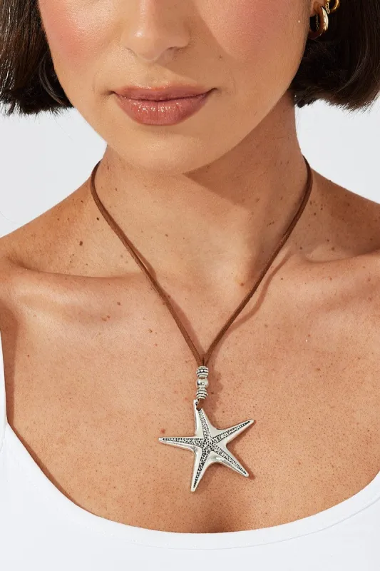Silver Starfish Necklace sold by Ally Fashion