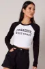 White Graphic Tee Long Sleeve sold by Ally Fashion