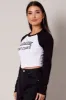 White Graphic Tee Long Sleeve sold by Ally Fashion