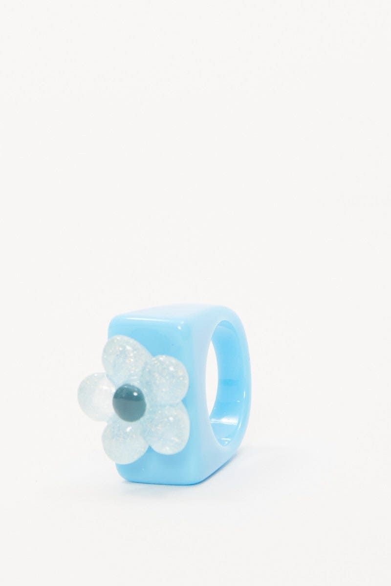 Blue Chunky Flower Ring sold by Ally Fashion product image thumbnail 2