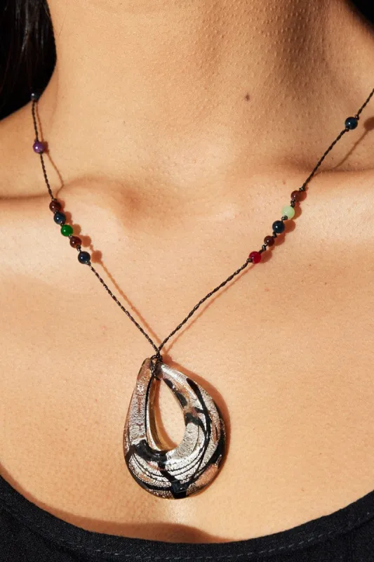 Brown Glass Pendent Necklace sold by Ally Fashion