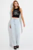 Blue Flare Jeans Lace Up sold by Ally Fashion