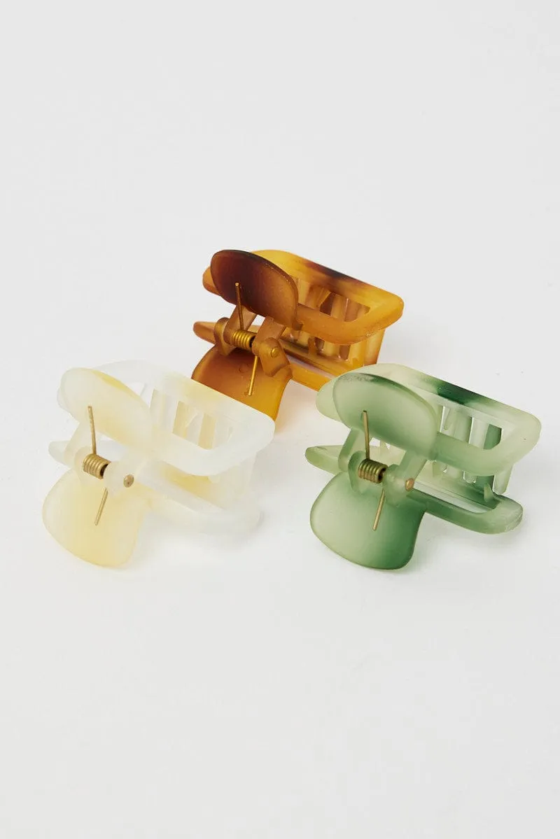 Multi 3 Pack Squared Claw Clips sold by Ally Fashion product image thumbnail 2