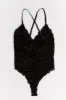 Black Floral Lace One Piece Teddy Bodysuit sold by Ally Fashion