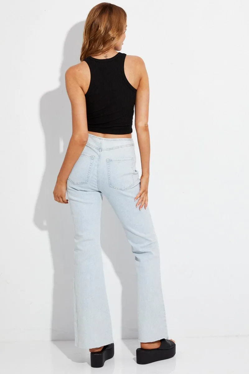 Blue Flare Jeans Lace Up sold by Ally Fashion product image thumbnail 5