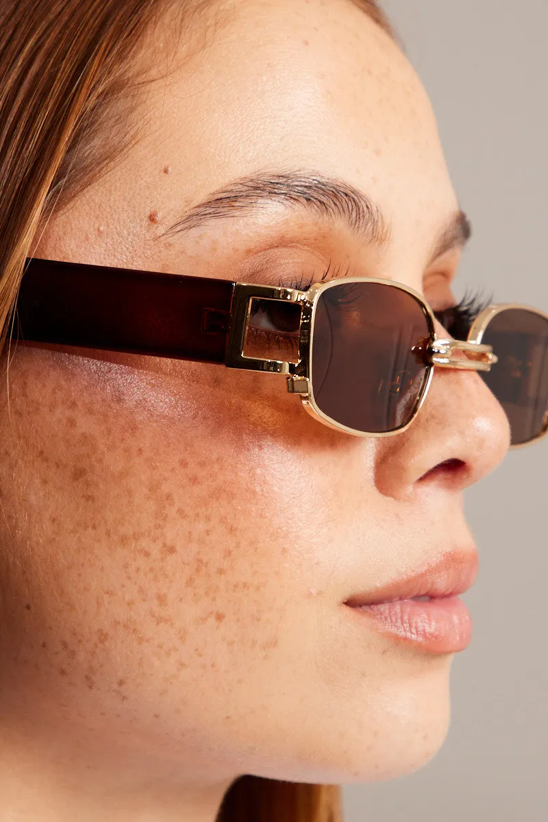 Brown Rectangle Sunglasses sold by Ally Fashion product image thumbnail 2