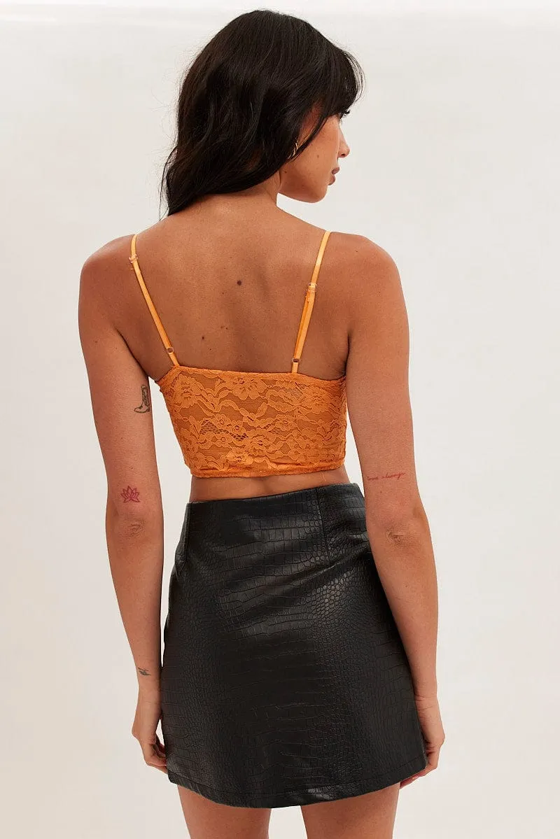 Orange Floral Lace Corset Top sold by Ally Fashion product image thumbnail 5