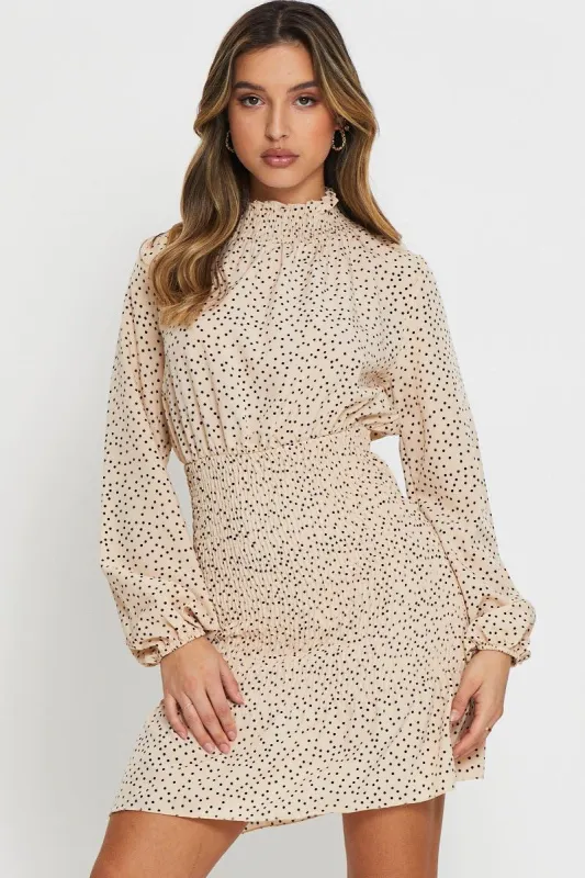 Print Mini Dress Long Sleeve sold by Ally Fashion