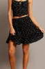 Black Ditsy Skater Skirt Elastic Waist Mini sold by Ally Fashion