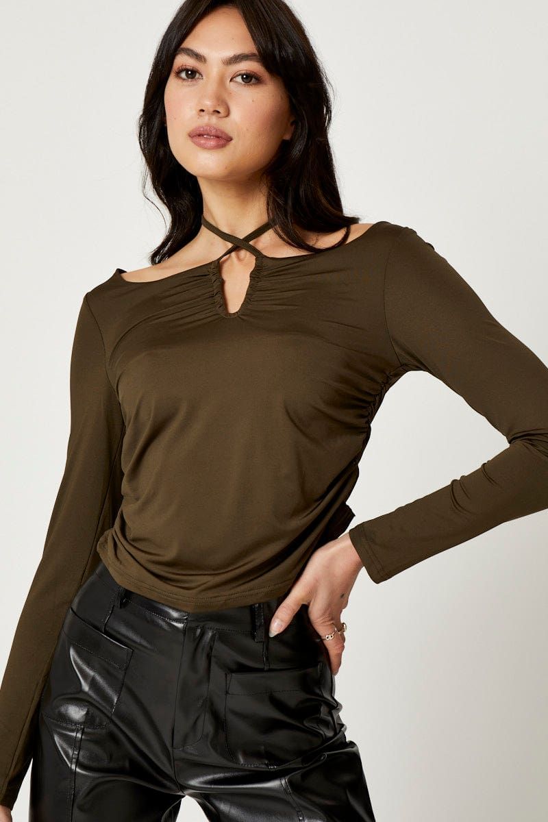 Green Halter Off Shoulder Top sold by Ally Fashion product image thumbnail 5