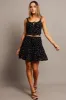Black Ditsy Skater Skirt Elastic Waist Mini sold by Ally Fashion