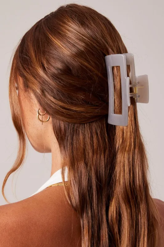 Grey Large Rectangle Claw Clip sold by Ally Fashion