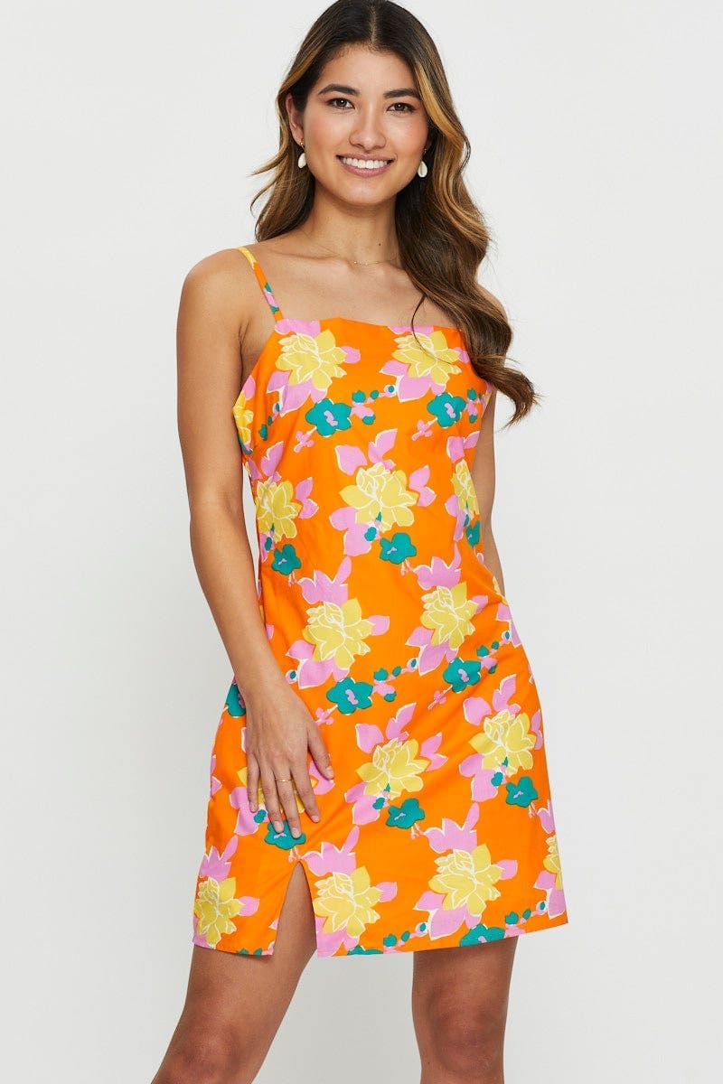 Print Mini Dress Square Neck sold by Ally Fashion