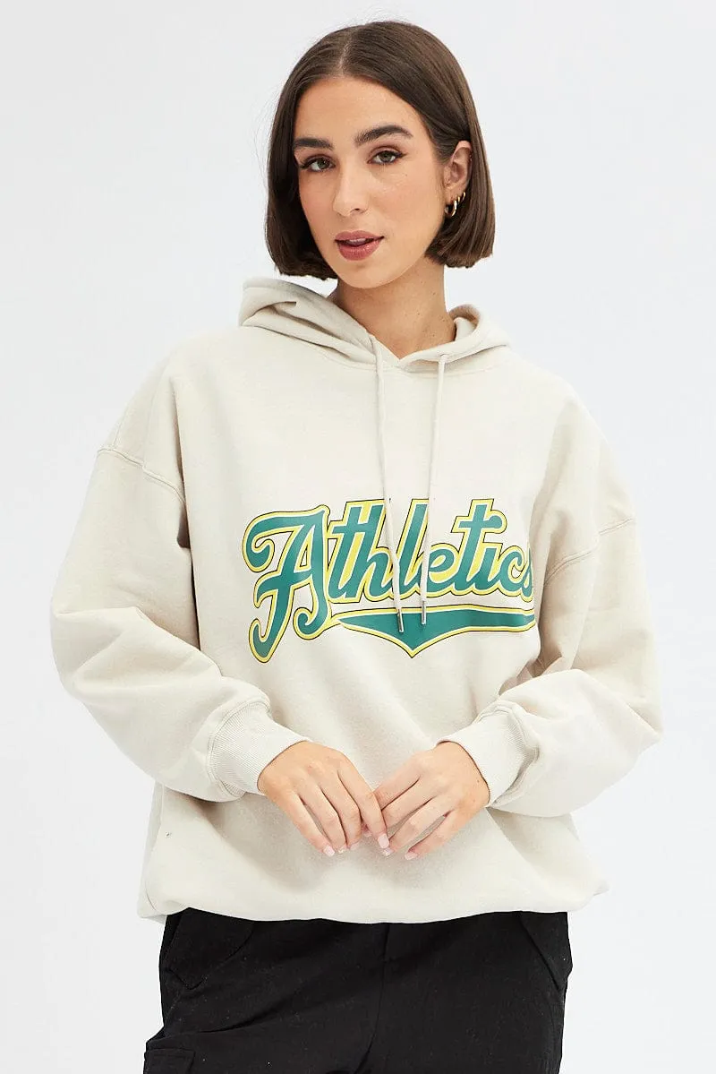 Beige Graphic Sweater Long Sleeves sold by Ally Fashion