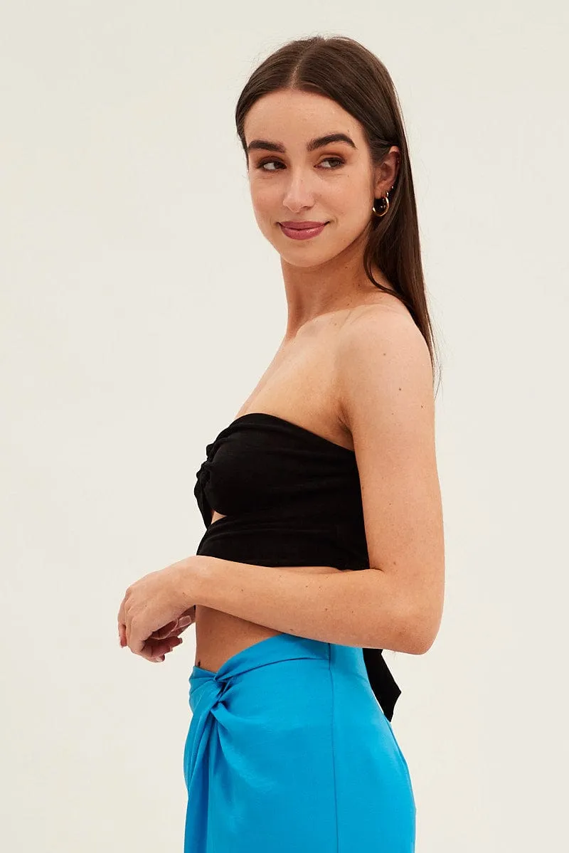 Black Ring Detail Strapless Crop Top sold by Ally Fashion product image thumbnail 4