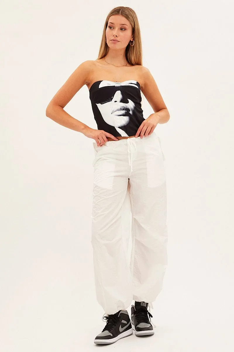 Black Graphic Corset Top Sweetheart sold by Ally Fashion product image thumbnail 2