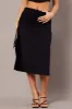Black Maxi Skirt Side Ruched Jersey sold by Ally Fashion