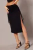 Black Maxi Skirt Side Ruched Jersey sold by Ally Fashion