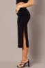 Black Maxi Skirt Side Ruched Jersey sold by Ally Fashion