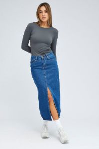Denim Skirt Midi High Rise sold by Ally Fashion