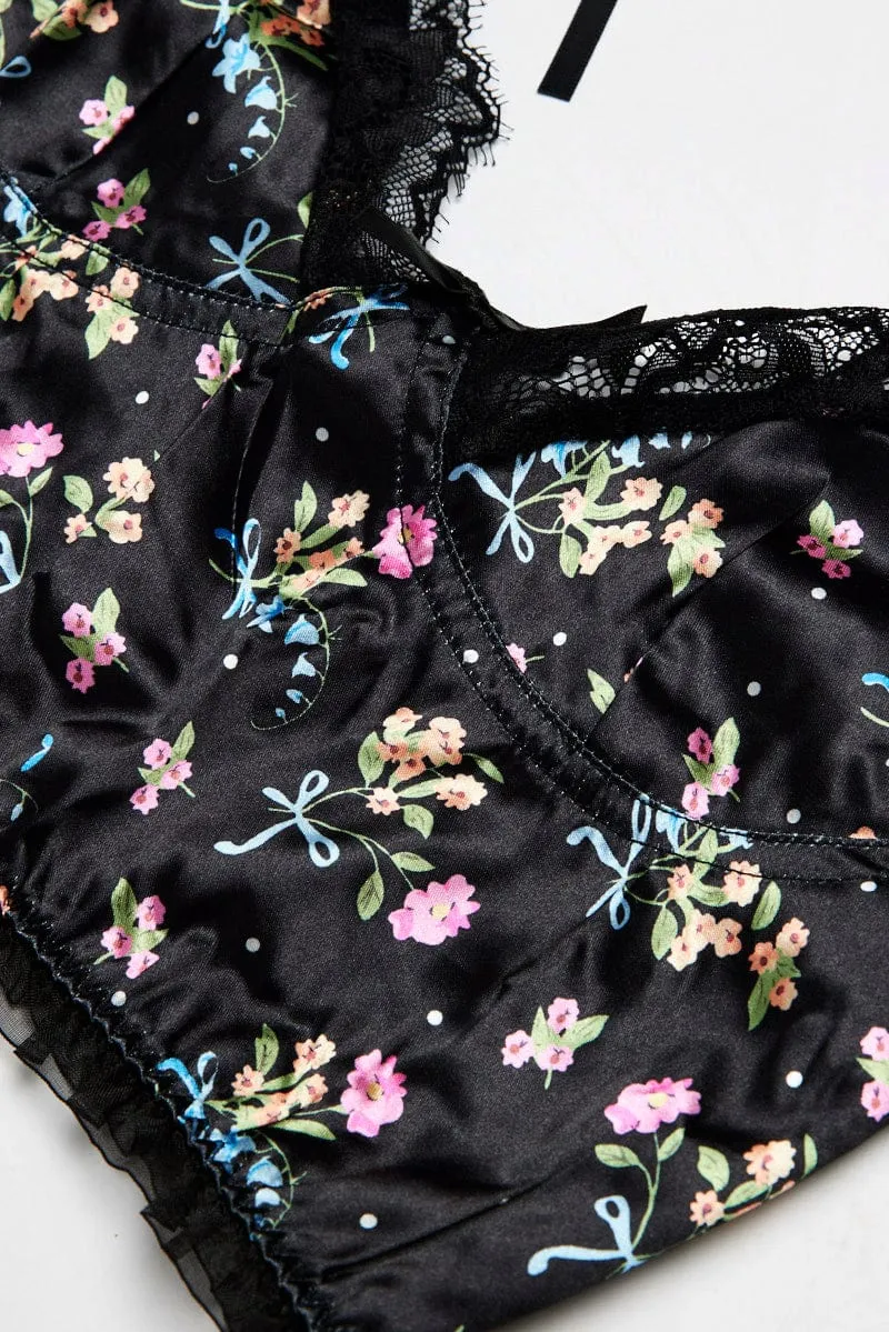 Black Floral Lingerie Set sold by Ally Fashion product image thumbnail 2