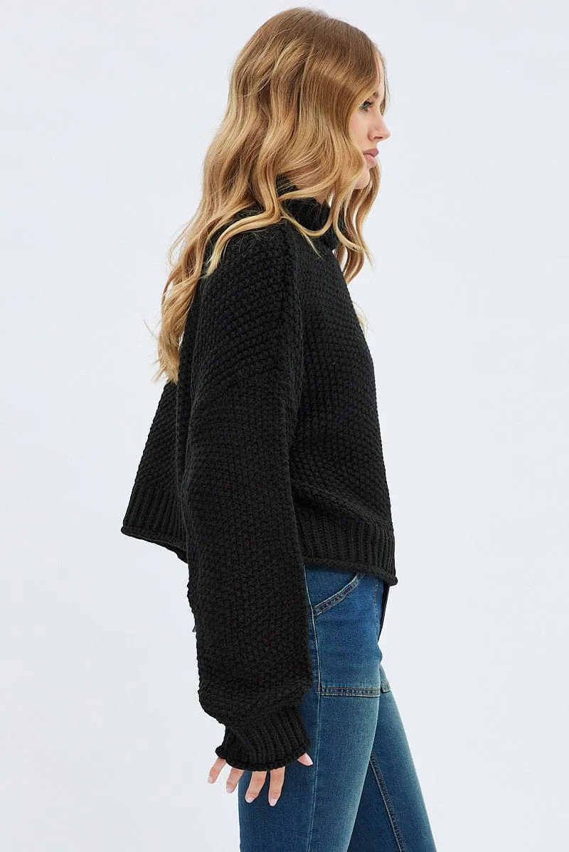 Black Knit Jumper Turtle Neck sold by Ally Fashion product image thumbnail 4