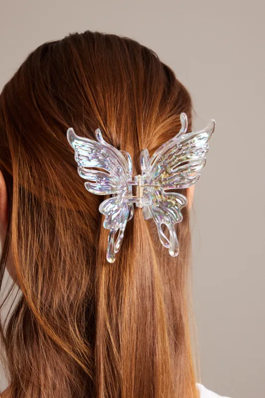 Metallic Iridescent Butterfly Claw Clip sold by Ally Fashion