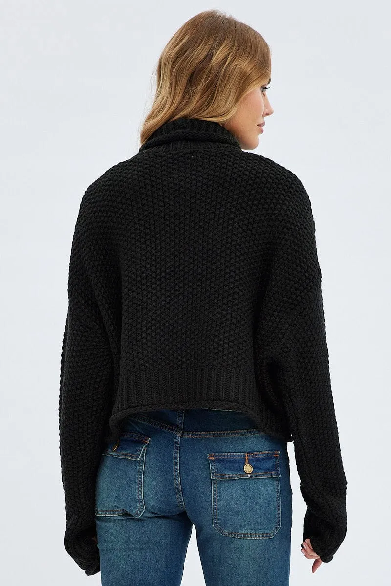 Black Knit Jumper Turtle Neck sold by Ally Fashion product image thumbnail 5