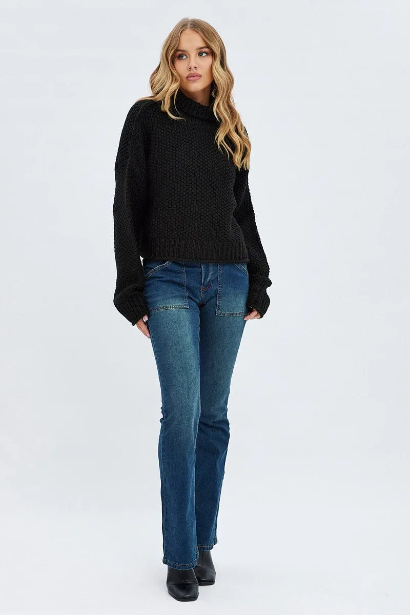 Black Knit Jumper Turtle Neck sold by Ally Fashion product image thumbnail 2