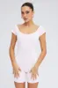Pink Romper Scoop Neck Cap Sleeve Cotton Playsuit sold by Ally Fashion
