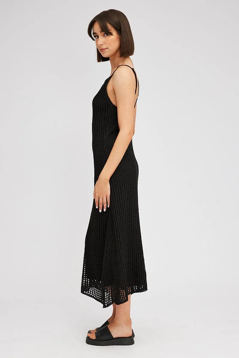 Black Knit Dress Sleeveless Maxi Crochet sold by Ally Fashion product image thumbnail 4