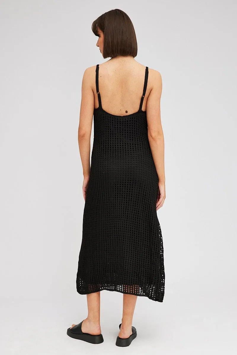 Black Knit Dress Sleeveless Maxi Crochet sold by Ally Fashion product image thumbnail 5