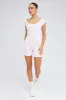 Pink Romper Scoop Neck Cap Sleeve Cotton Playsuit sold by Ally Fashion