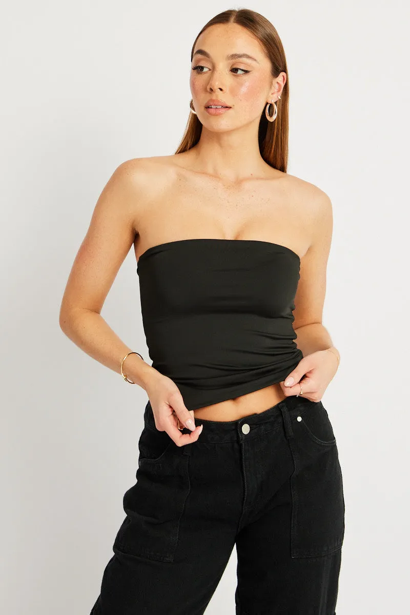 Black Bandeau Top sold by Ally Fashion