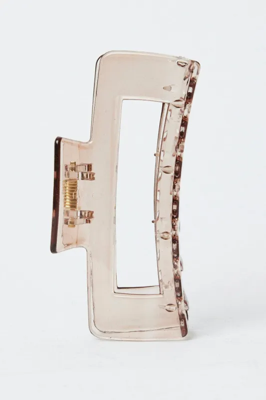 Brown Large Rectangle Claw Clip sold by Ally Fashion