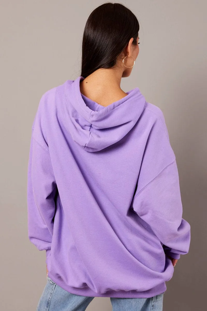 Purple Graphic Hoodie Sweater Long Sleeve sold by Ally Fashion product image thumbnail 5