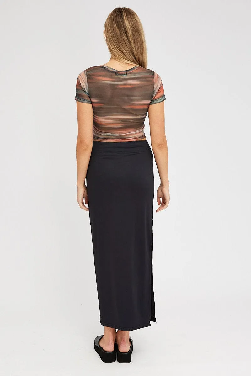 Black Supersoft Maxi Skirt Side Split sold by Ally Fashion product image thumbnail 5