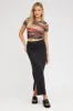 Black Supersoft Maxi Skirt Side Split sold by Ally Fashion