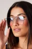 Pink Oversized Metal Frame Sunglasses sold by Ally Fashion