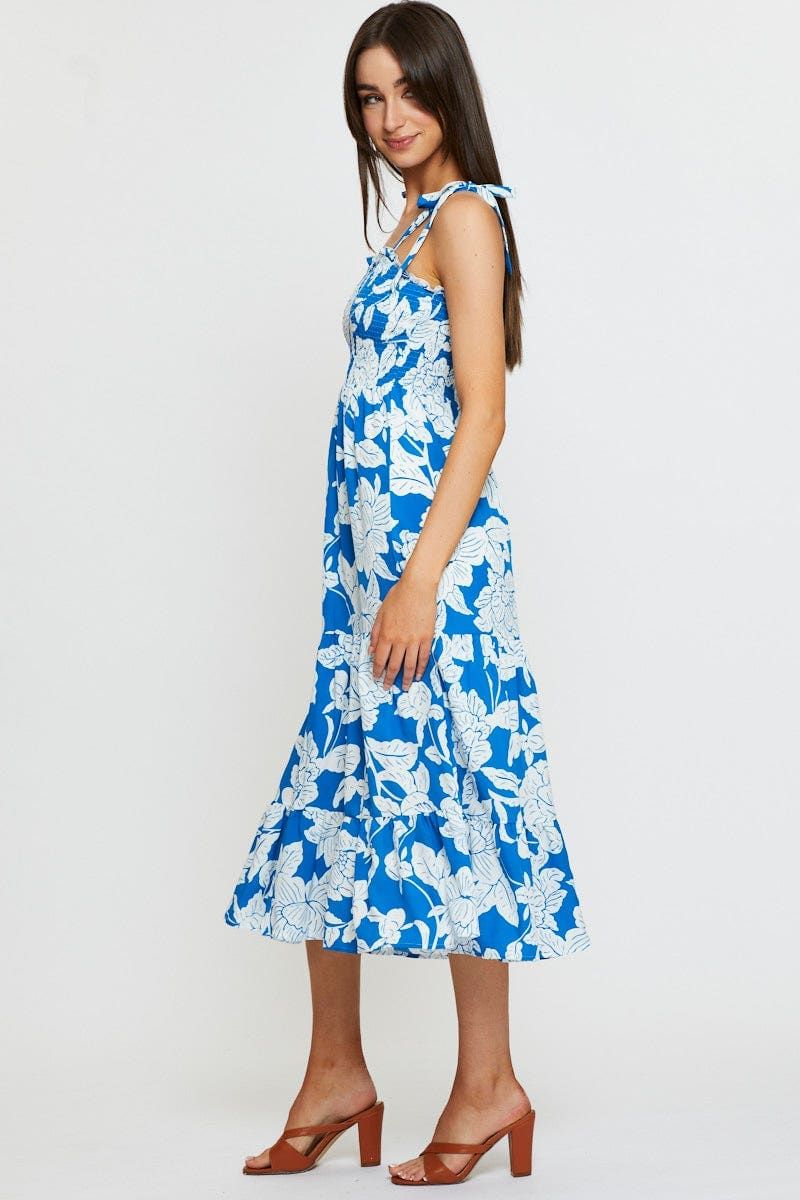 Print Maxi Dress Sleeveless Tie Shoulder Square Neck sold by Ally Fashion product image thumbnail 5