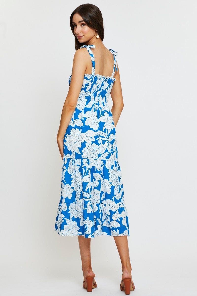 Print Maxi Dress Sleeveless Tie Shoulder Square Neck sold by Ally Fashion product image thumbnail 4