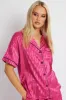 Pink Stripe Pyjama Set Stripe Satin Jacquard Navy Piping PJ sold by Ally Fashion