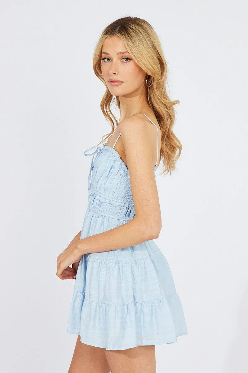 Blue Fit and Flare Dress Sleeveless Tiered sold by Ally Fashion product image thumbnail 4
