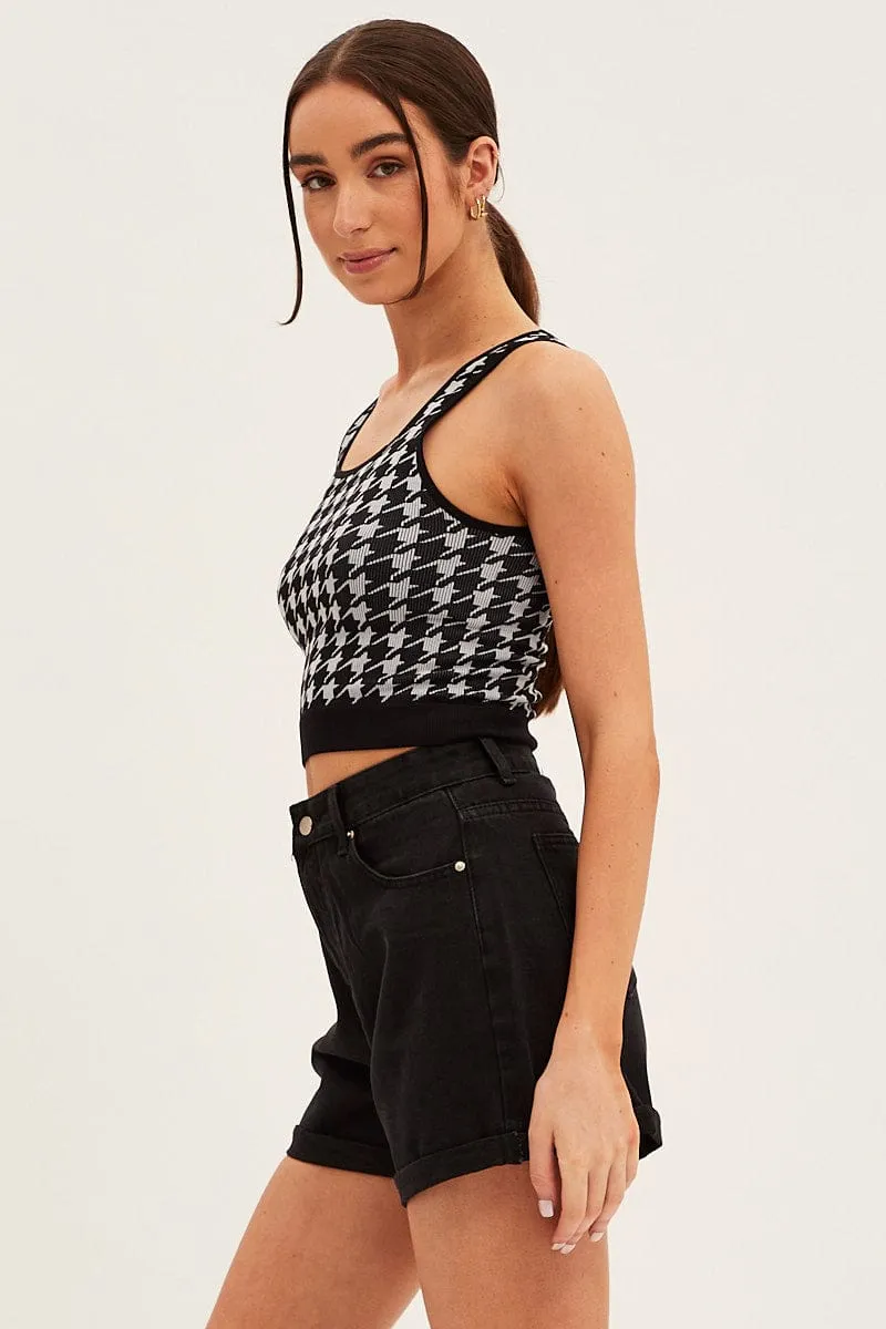 Black High Rise Denim Shorts Mom Fit sold by Ally Fashion product image thumbnail 4
