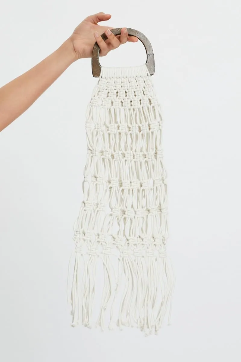 White Crochet Tote Bag sold by Ally Fashion